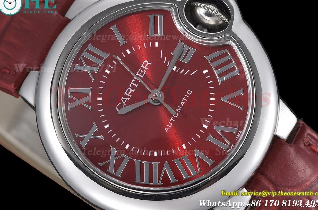 NH05 Cartier Red Ballon Dial LE Bleu GDF 33mm De SS 0416